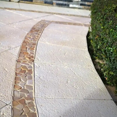Ice Pavers and Riverstone Border