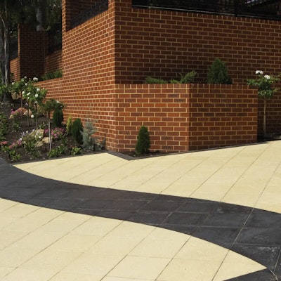 Sandstone Coral and Charcoal Coral Paving