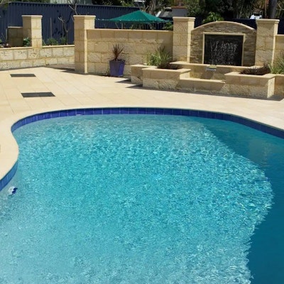 Sandstone Coral Pavers and Bullnose Capping
