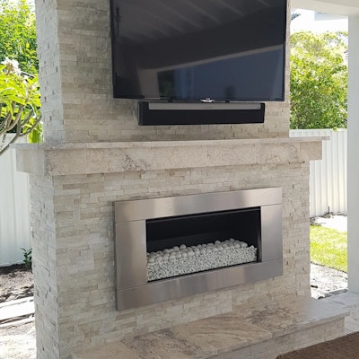 White Quartz Natural Stone Fireplace Cladding Perth