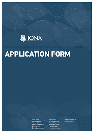 Iona Enrolment Application Form cover