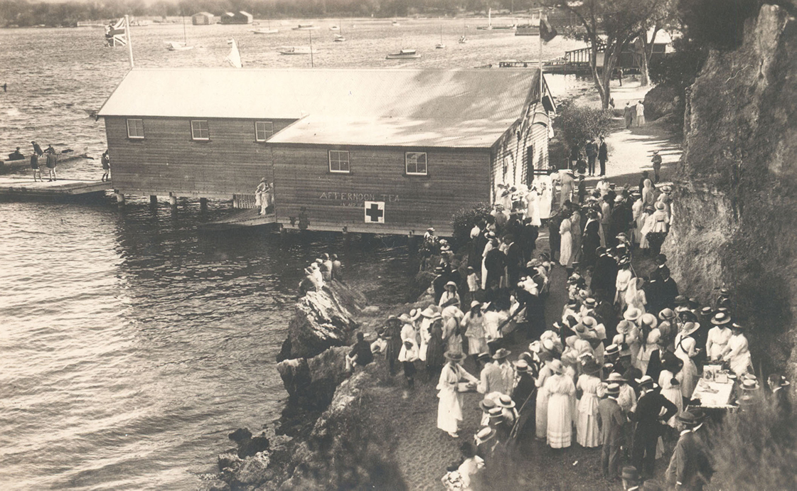 Rowing Shed afternoon tea in aid of the Red Cross, circa 1900s