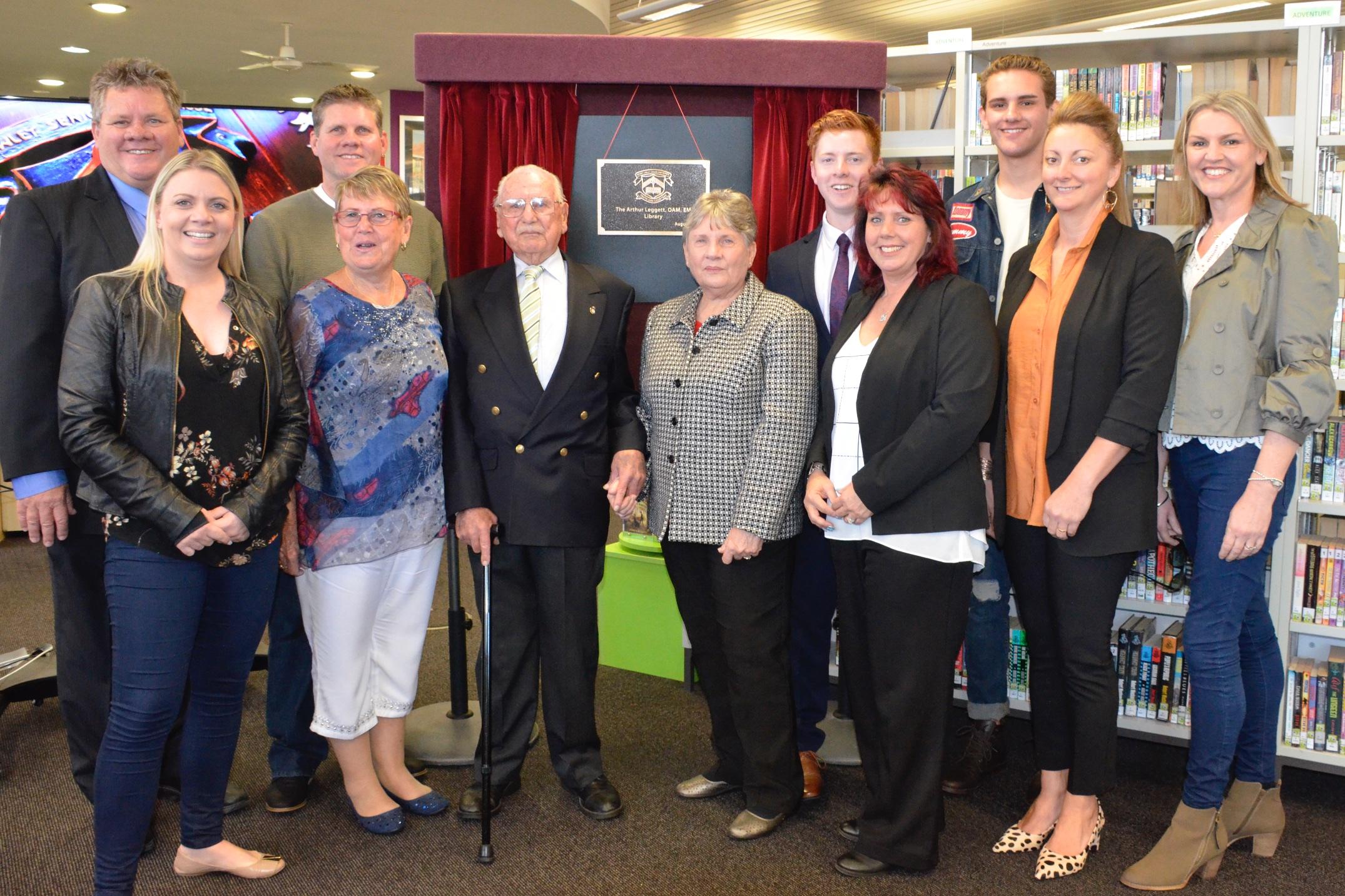 Mr Leggett with his family who attended the presentation.