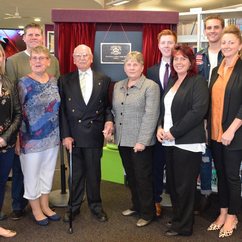 Mr Leggett with his family who attended the presentation.
