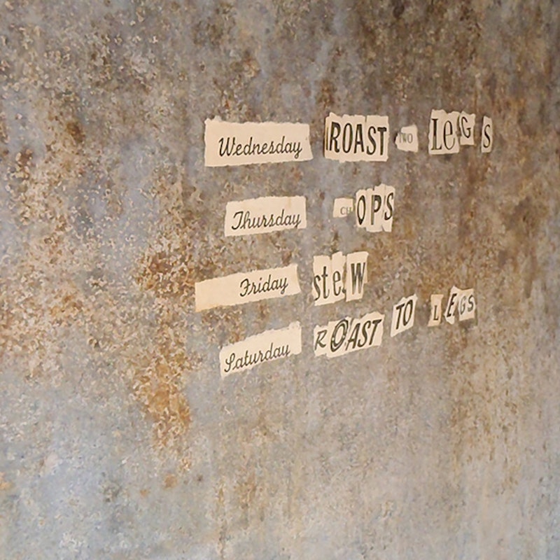 Text statements - glued inside the metal chimney.