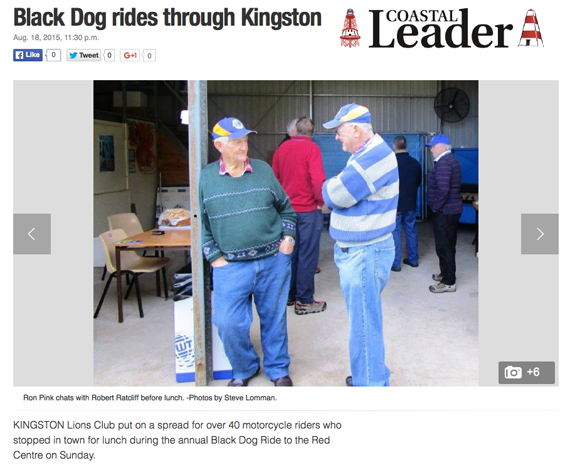 Black Dog Ride Red Centre 2015 Media - Kingston Lions Feed The Tribe on Route to Uluru