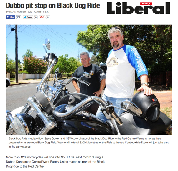 Black Dog Ride Red Centre 2015 Media - Dubbo Pit Stop | Daily Liberal