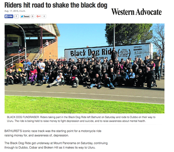 Black Dog Ride Red Centre 2015 Media - Riders Hit The Road To Shake The Black Dog