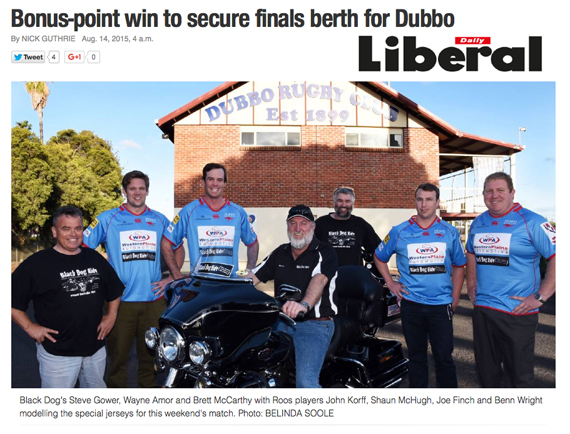 Black Dog Ride Red Centre 2015 Media - Dubbo Rugby Match for BDR!