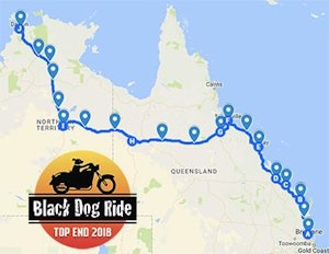 Black Dog Ride to the Top End 2018 QLD Map