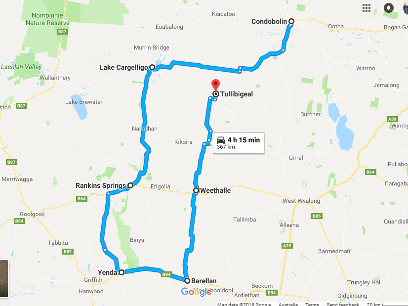 Map of Condobolin 1 Dayer 2018