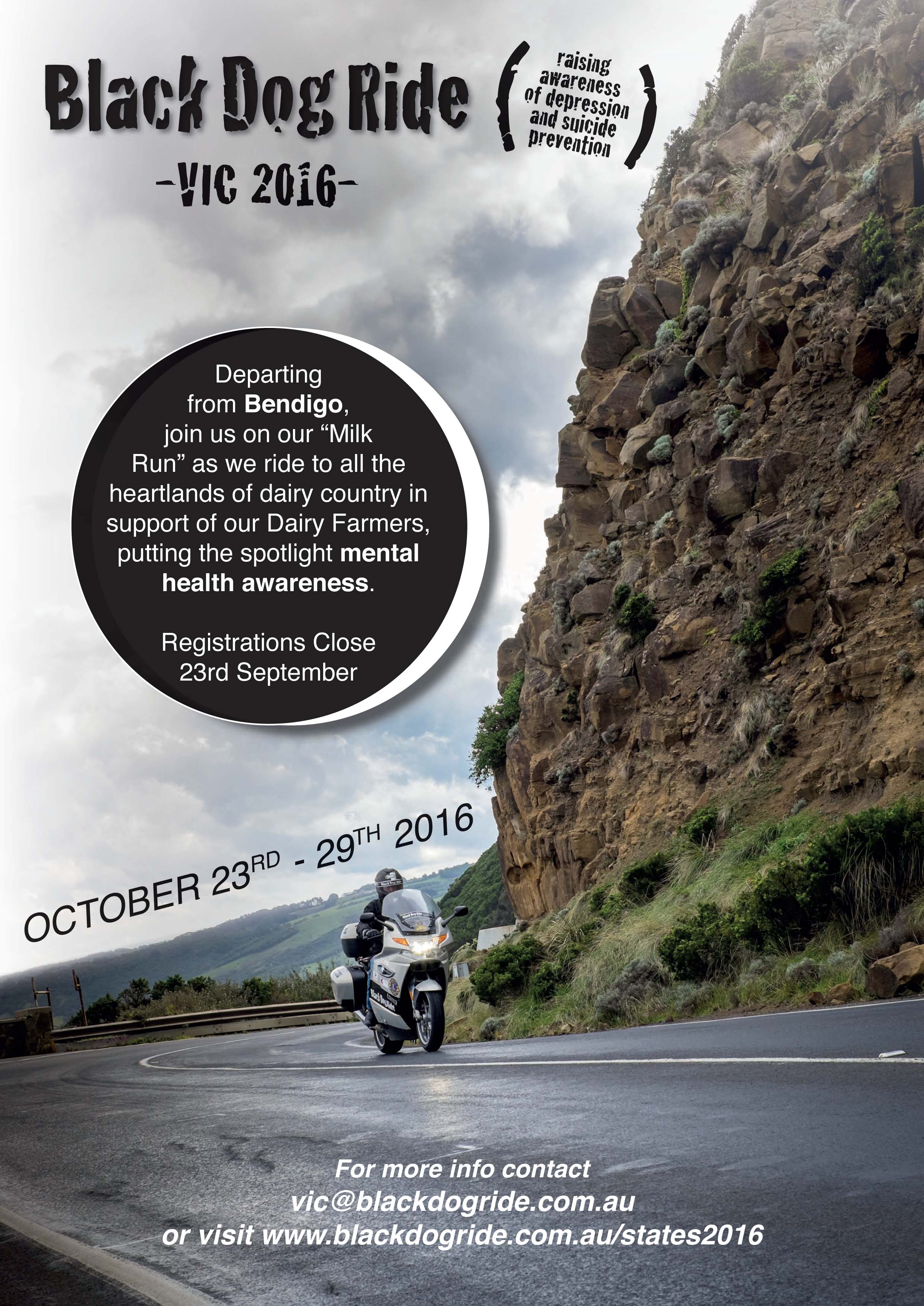 Black Dog Ride VIC 2016 Milk Run Flyer Thumbnail