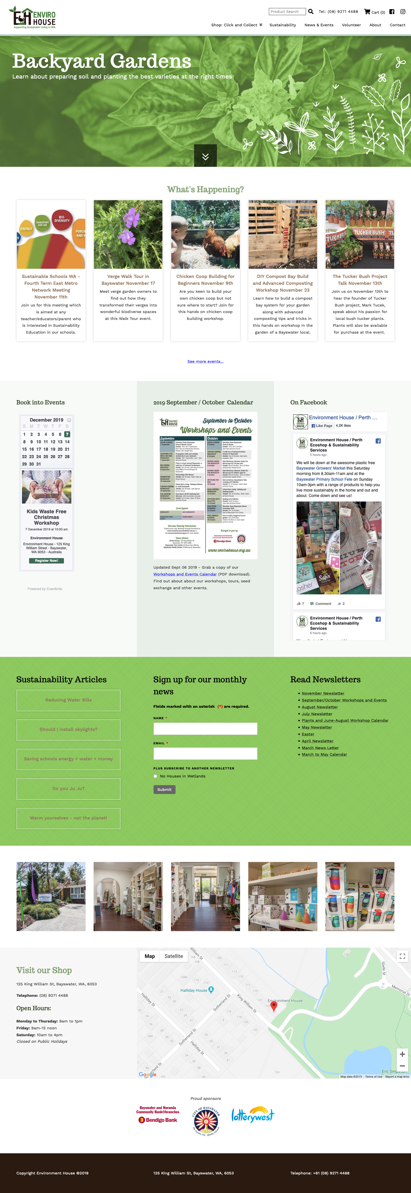 Environment House website homepage