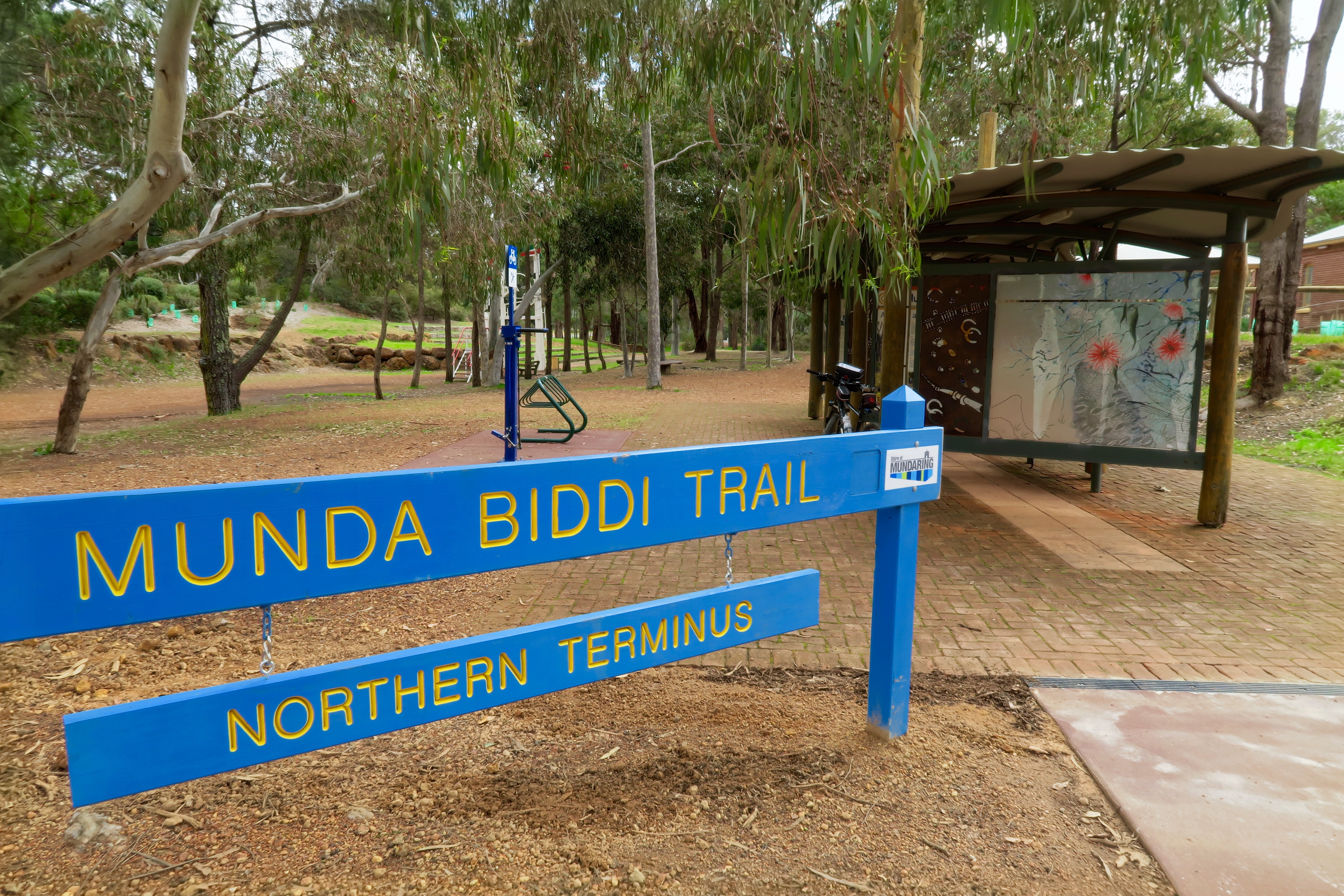 Munda Biddi Trail head in Mundaring Sculpture Park