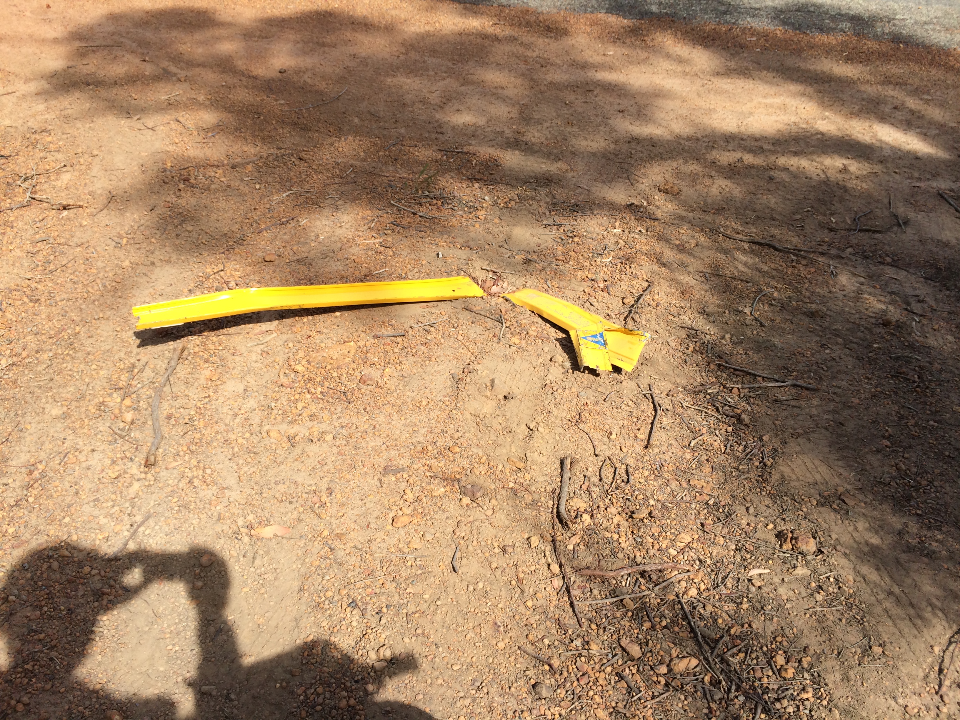Mashed sign near Dandalup Dam