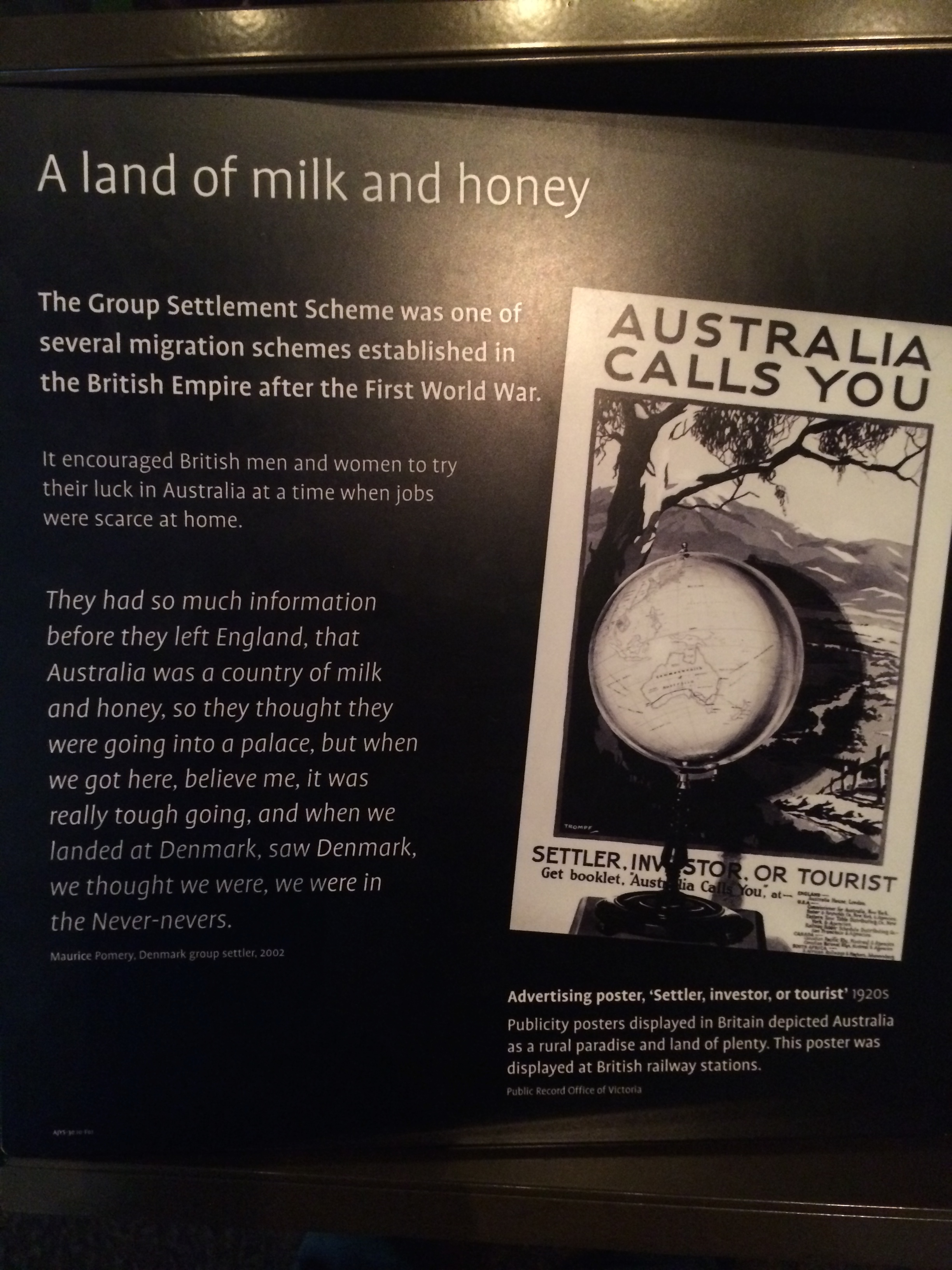 Group Settlement Scheme Poster - National Museum Canberra
