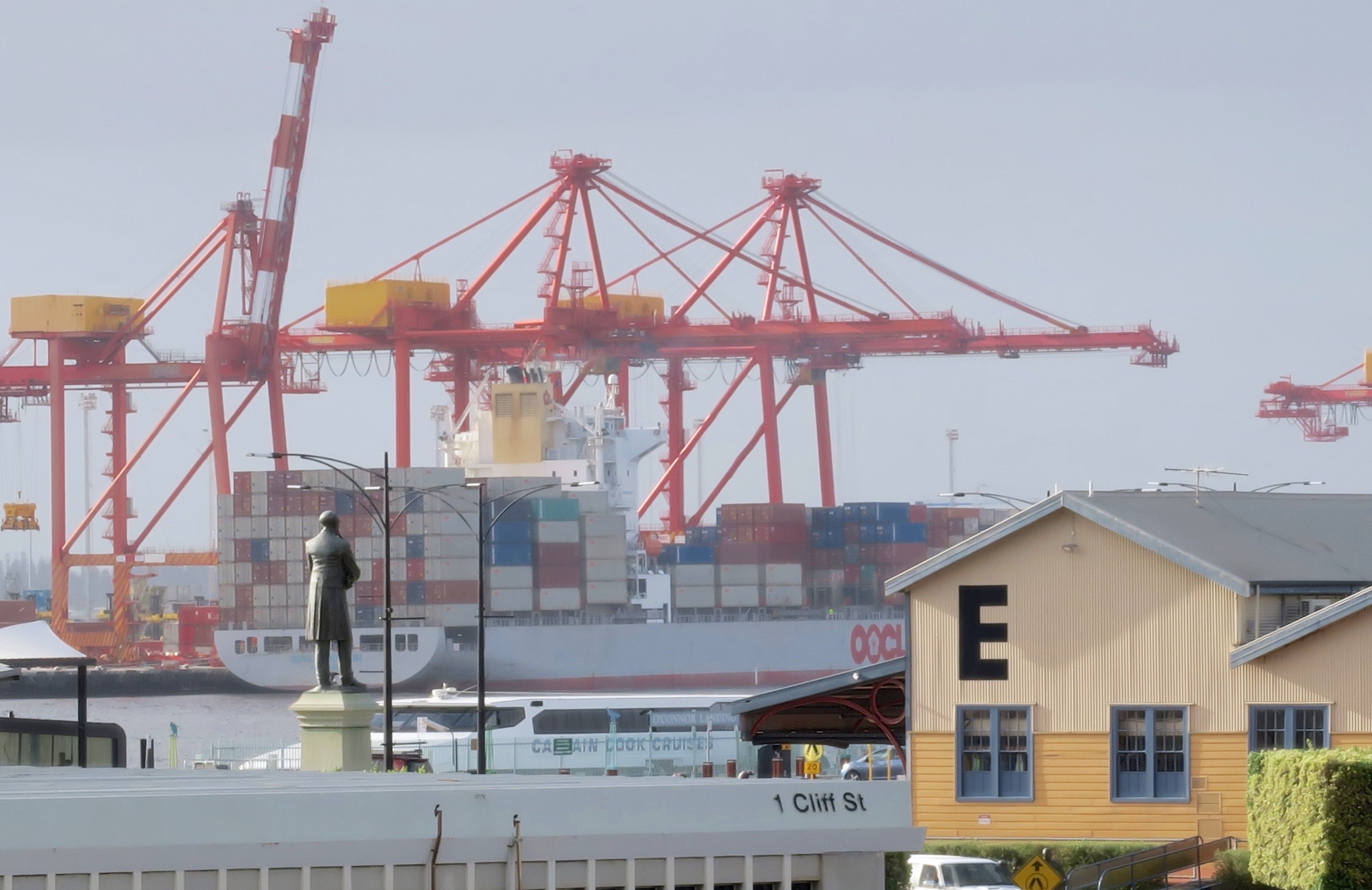 C.Y. O'Connor statue overlooking Fremantle harbour