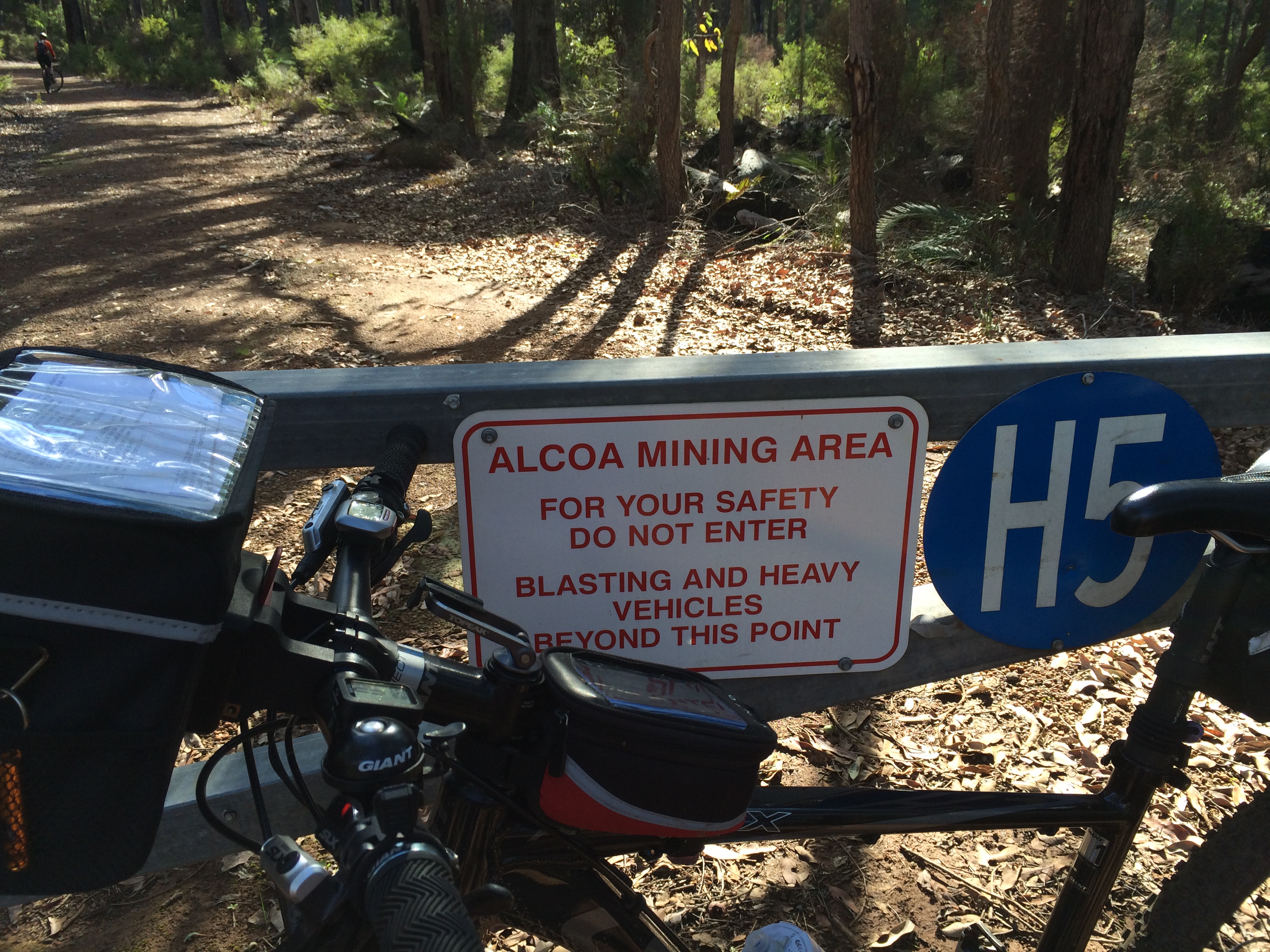 "Keep Out" - but the trail goes this way!