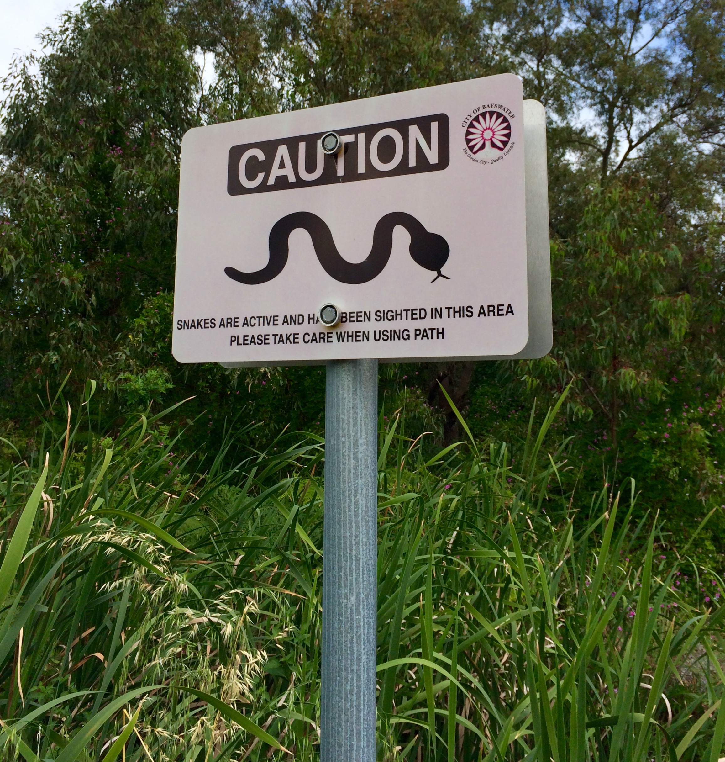 Snake warning sign - Perth metro area