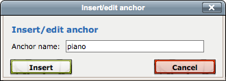 Insert - edit anchor