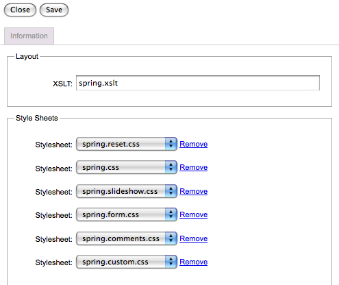 Current style sheets