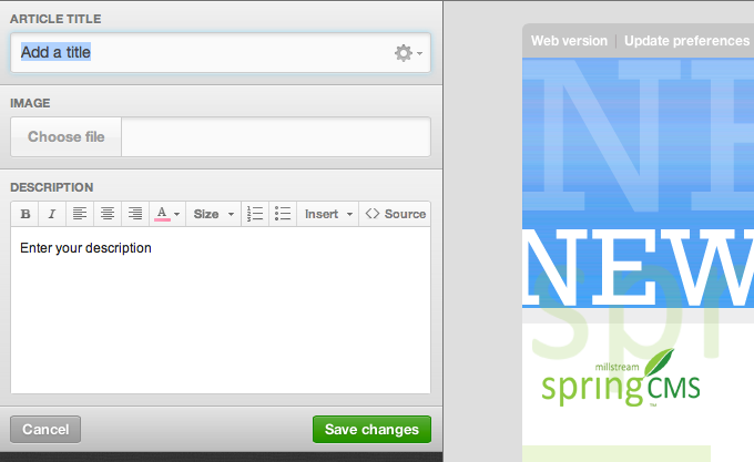 Add a title and article image