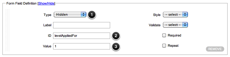 Entering the levelAppliedFor
