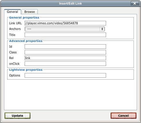 Linking to a vimeo video