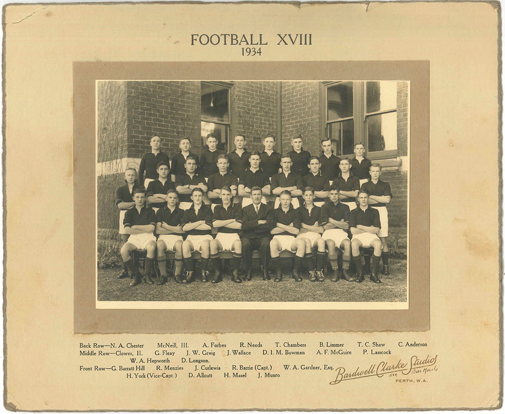 Scotch College Football XVIII team, 1934