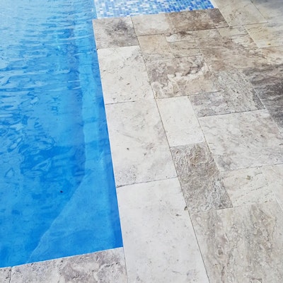 Ibiza Travertine Pool Paving