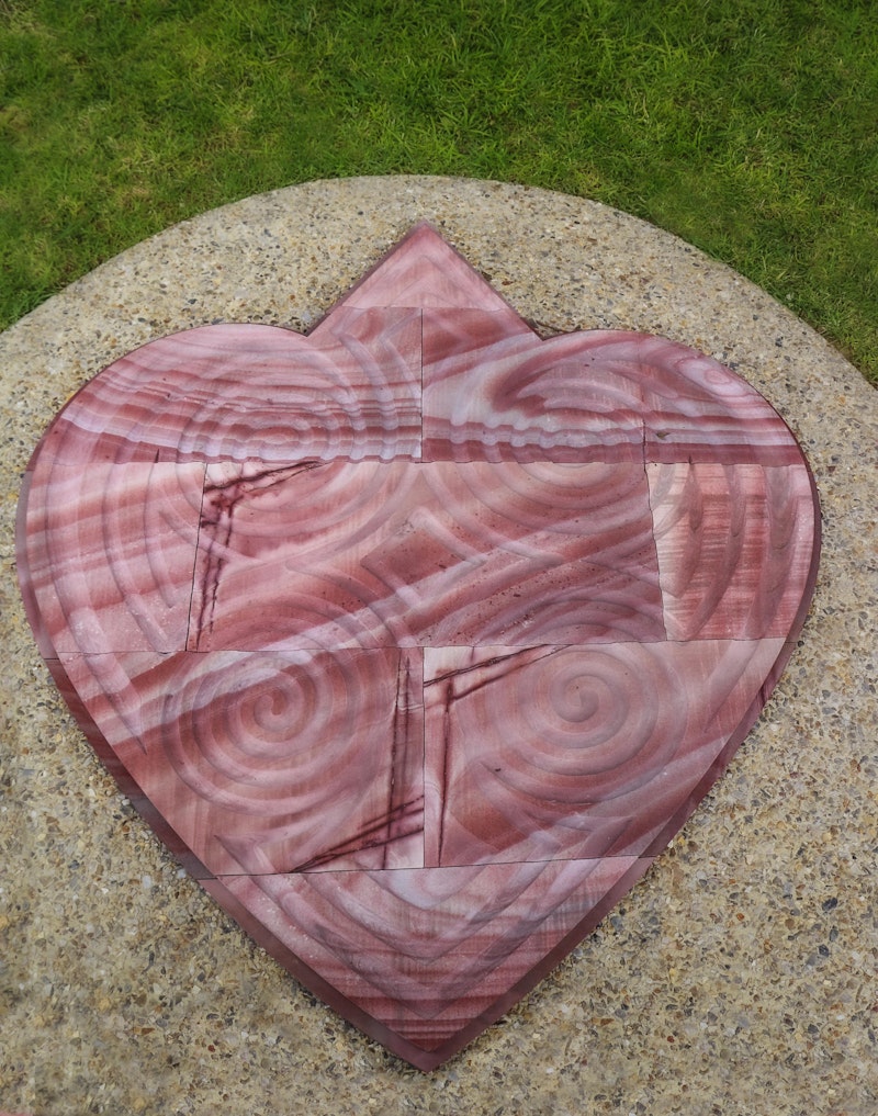 Celtic heart carved in Kimberley sandstone
