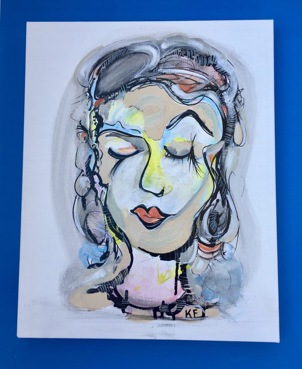 Portrait - Acrylic on white linen canvas