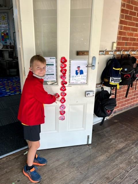 Room 4, creating a poppy cross
