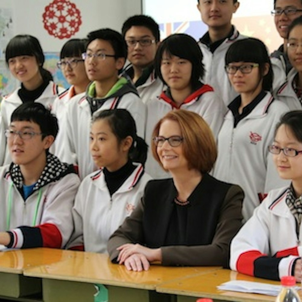 Julia Gillard with Chinese Students from Chen Jing Lun High School
