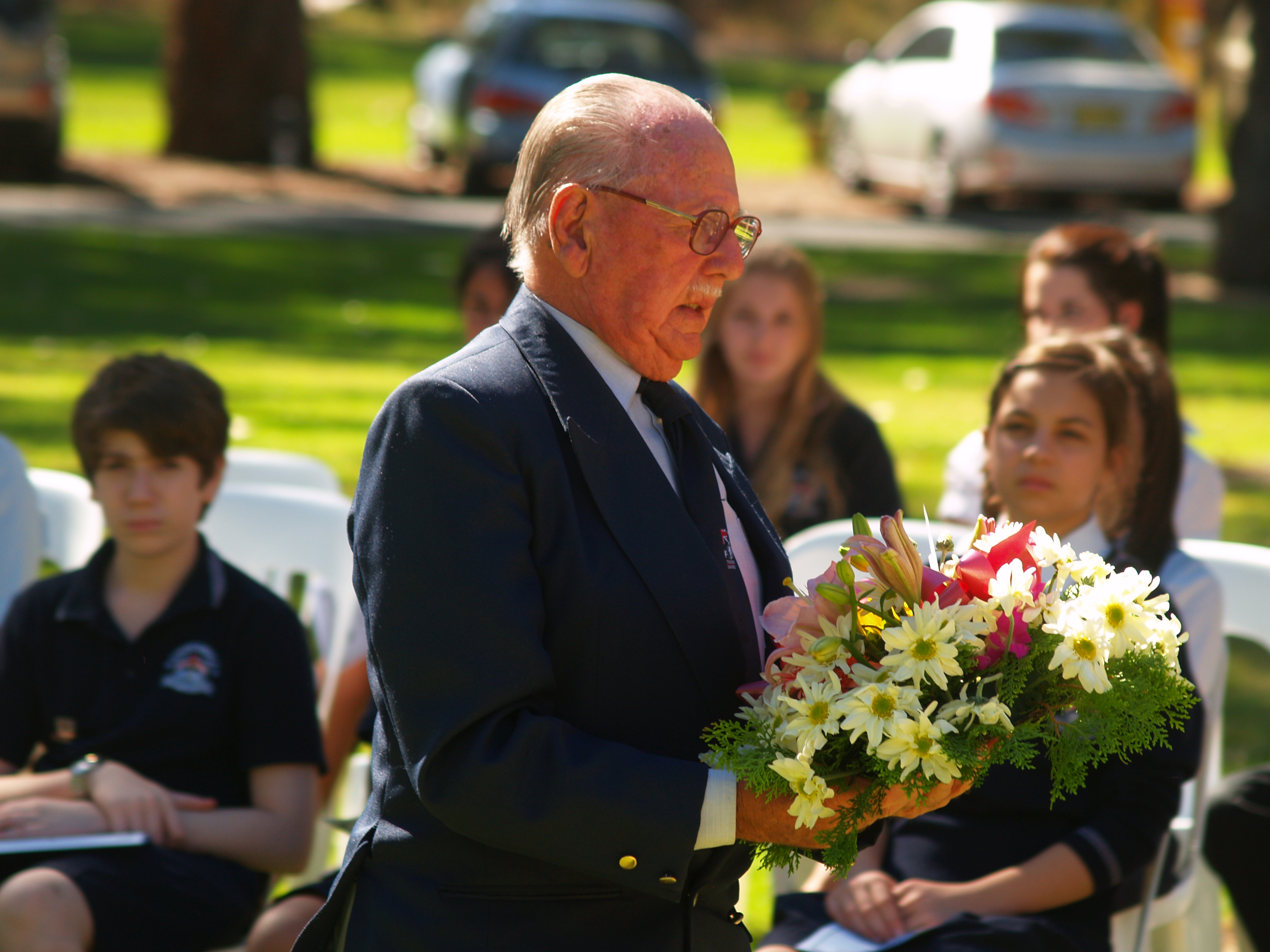 Laying the wreath for the Ex-POW Association - Arthur Leggett