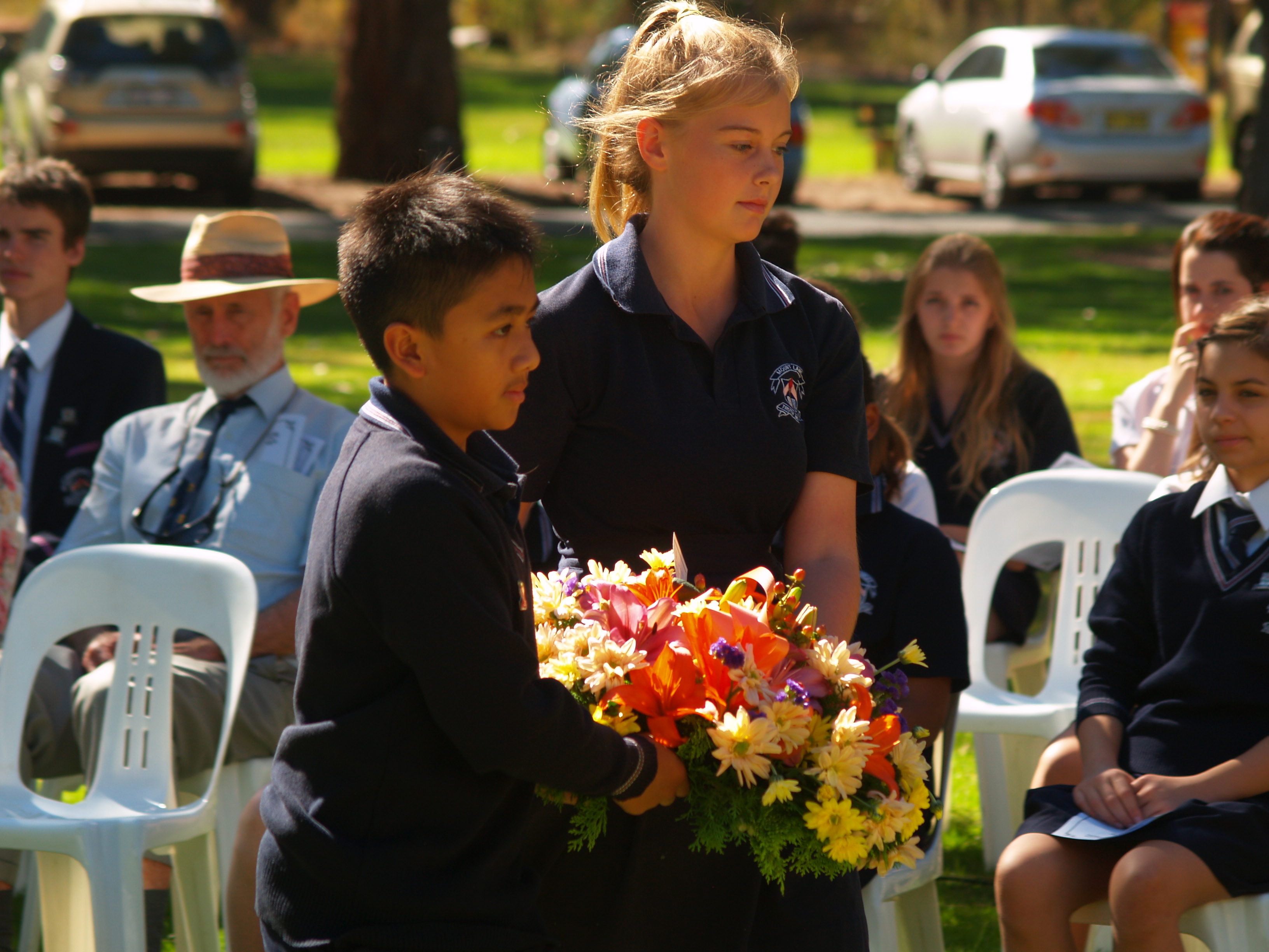 Laying the wreath for MLSHS