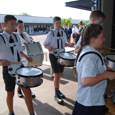 Drumming in of the staff and Year 12 students