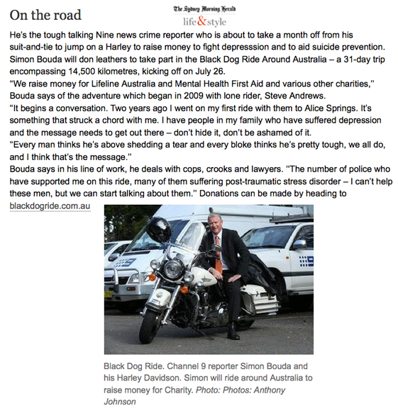Black Dog Ride around Australia 2014 - Channel 9's Simon Bouda on the road!