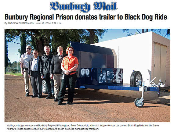 Black Dog Ride Around Australia Media - Bunbury Prison Donates Trailer