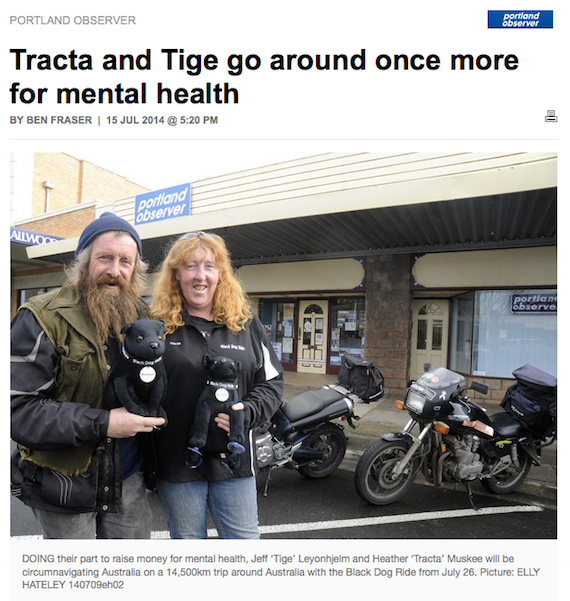 Black Dog Ride Around Australia Media - Tracta and Tiges Go Around Again For Mental Health