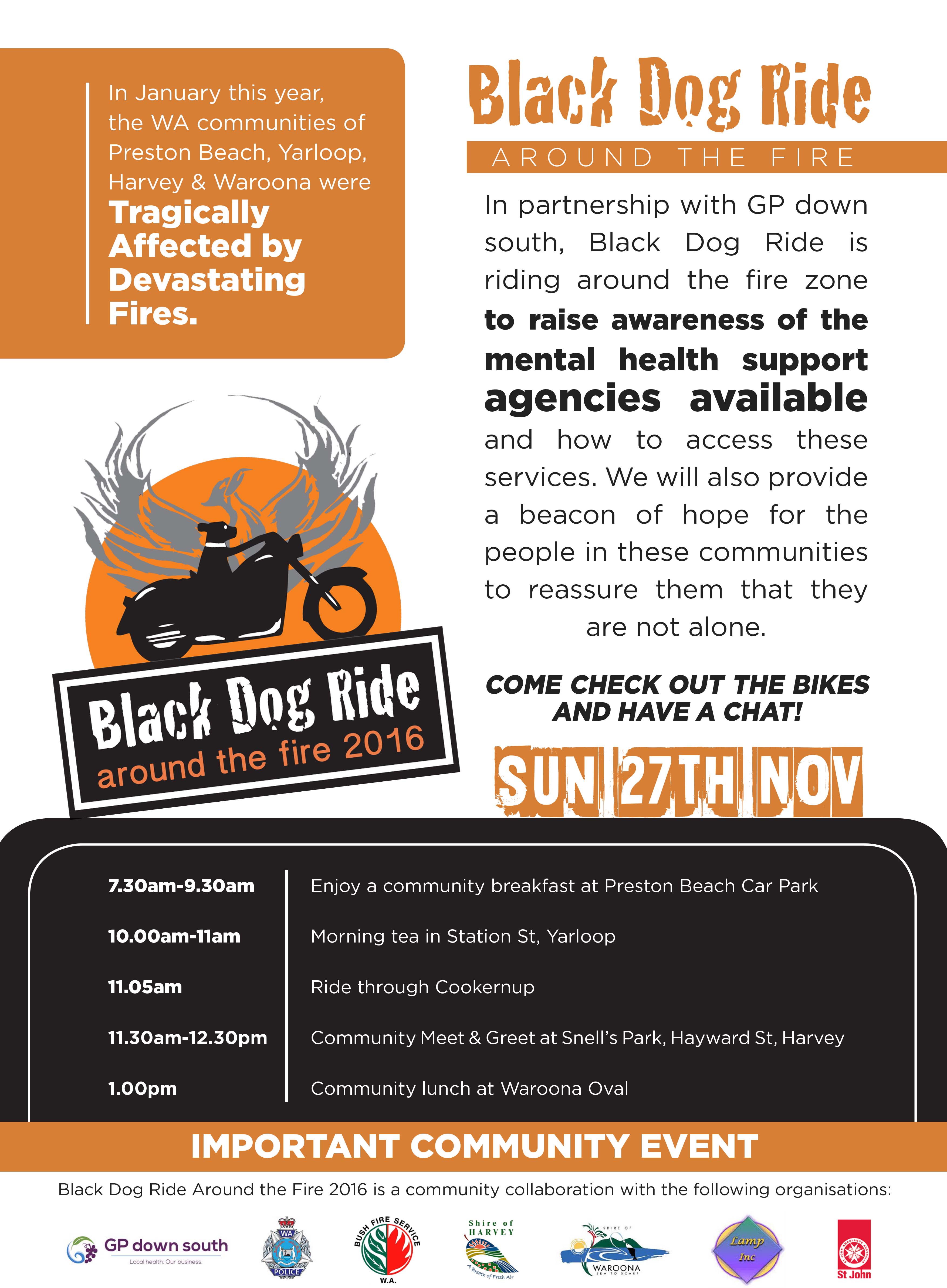 Black Dog Ride Around the Fire 2016 Community Poster