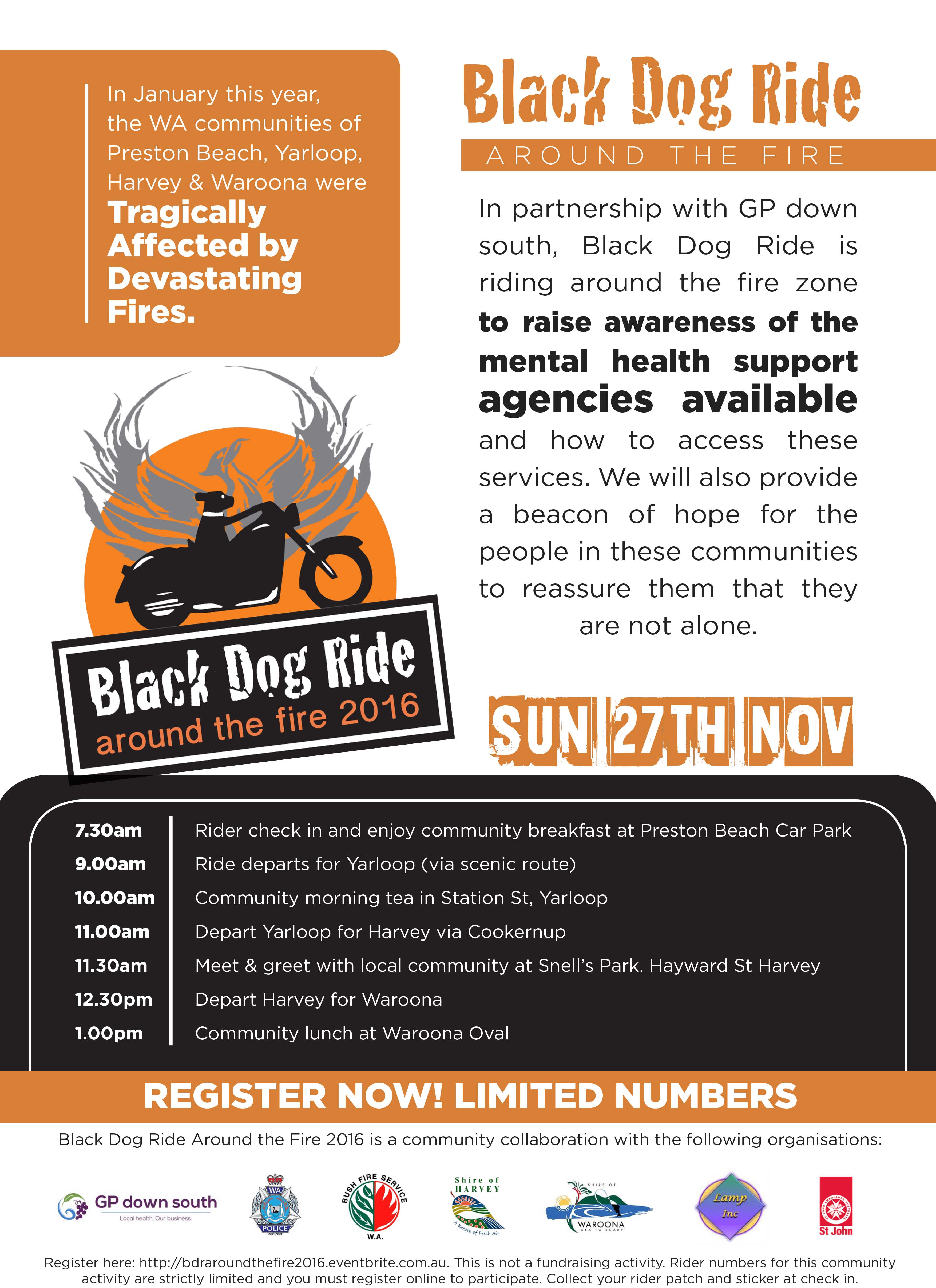 Black Dog Ride Around The Fire 2016 Rider Poster