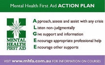 Black Dog Ride Mental Health First Aid Training (MHFA) July 2015 ALGEE Action Plan