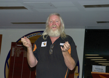 Black Dog Rider Ric Raftis presenting at the Mental Health Forum in Numurkah