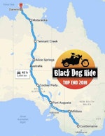 Black Dog Ride to the Top End 2018 Vic Leg Map