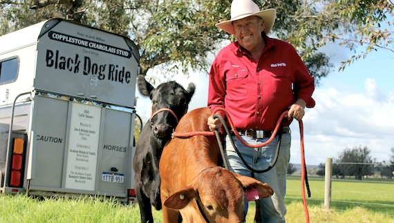 Black Dog Ride's Peter Milton with Clementine I and II. Photo by David Charlesworth 
